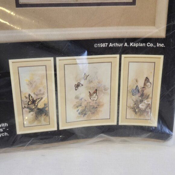 Vtg Bucilla Butterfly Dance Pair Embroidery Stitchery Kit 40114 7 x 16 1987 NOS - Picture 5 of 7